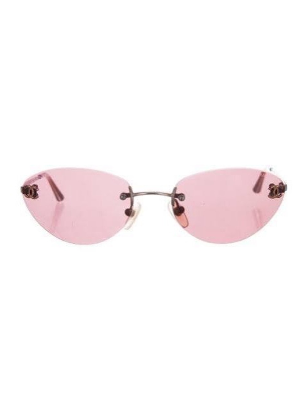 Vintage Chanel Y2K Pink Rimless Sunglasses